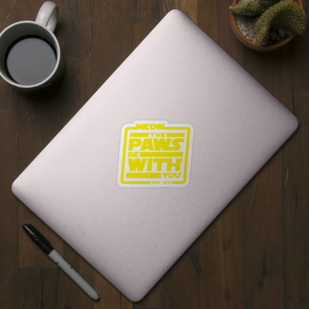 Meow The Paws Be With You by Cinestore Merch